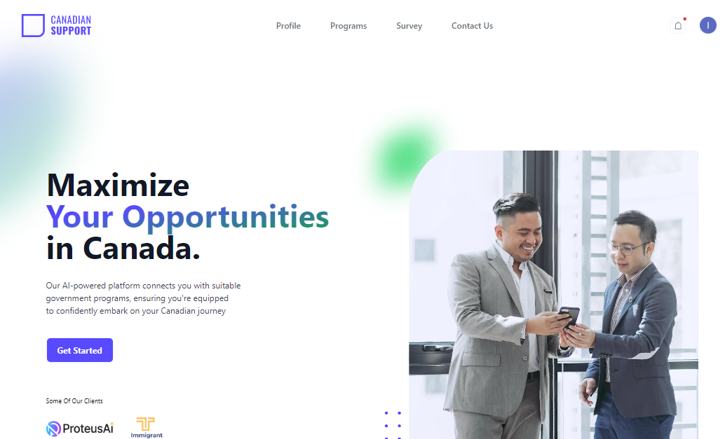 Canadian Support User Interface