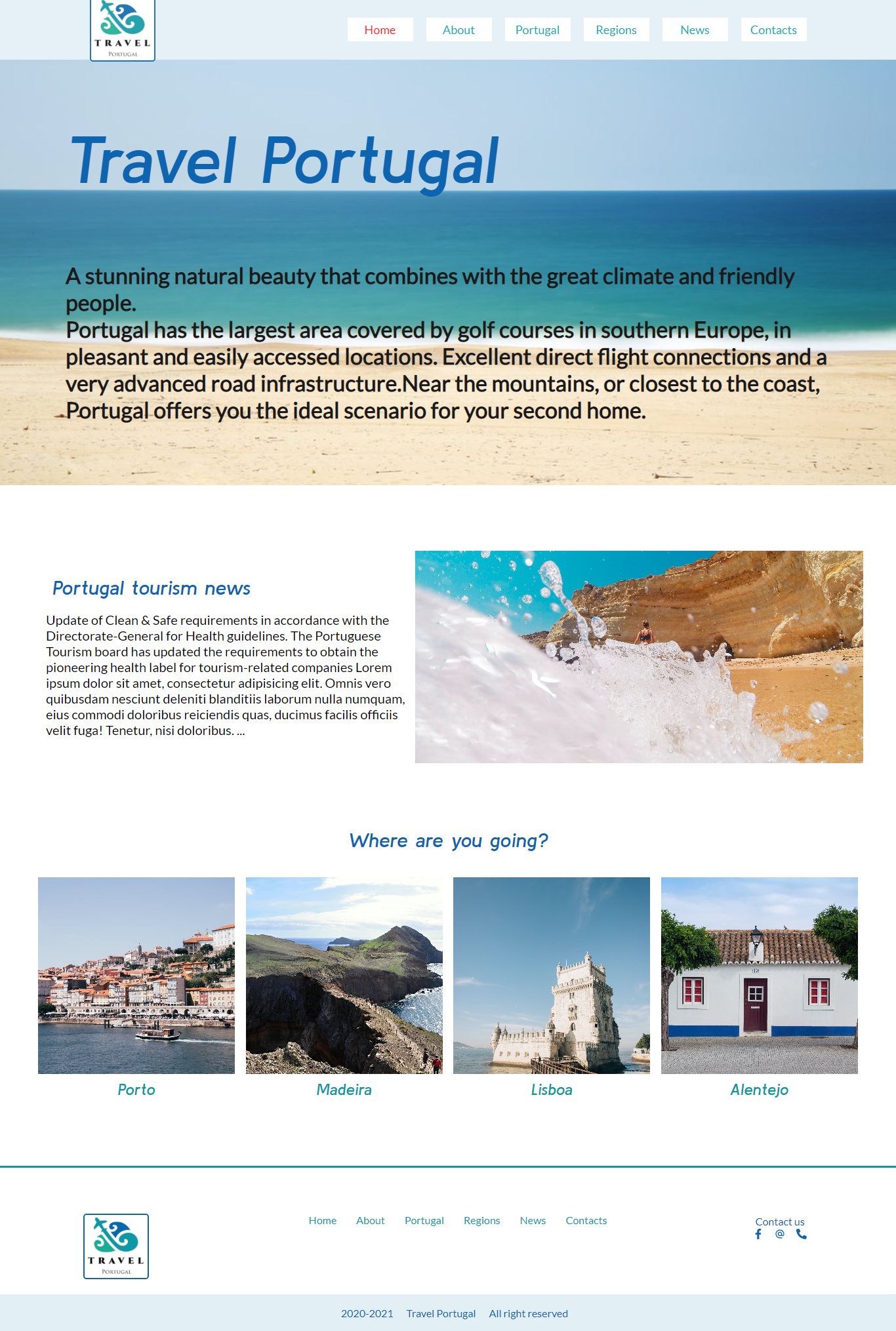 Homepage of Travel Portugal